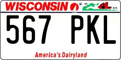 WI license plate 567PKL