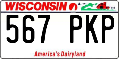 WI license plate 567PKP