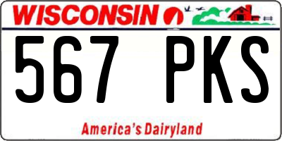 WI license plate 567PKS