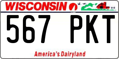 WI license plate 567PKT
