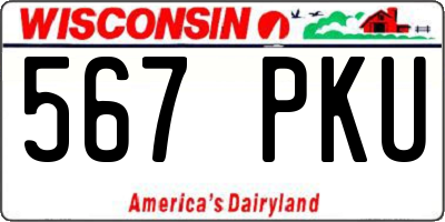 WI license plate 567PKU
