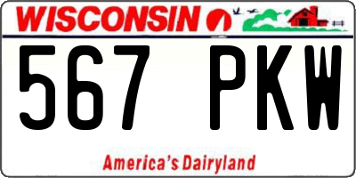 WI license plate 567PKW