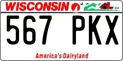 WI license plate 567PKX