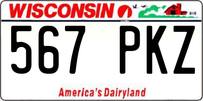 WI license plate 567PKZ
