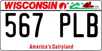 WI license plate 567PLB