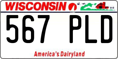 WI license plate 567PLD