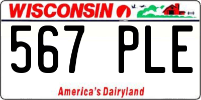 WI license plate 567PLE
