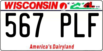 WI license plate 567PLF