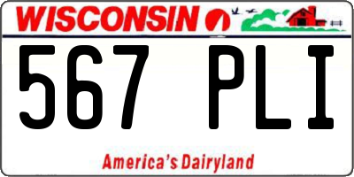 WI license plate 567PLI