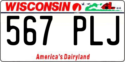 WI license plate 567PLJ