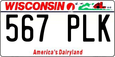 WI license plate 567PLK