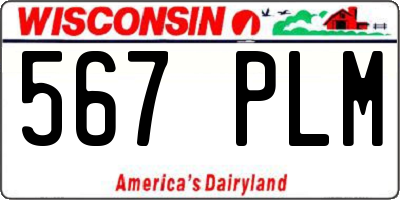 WI license plate 567PLM
