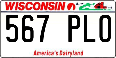 WI license plate 567PLO