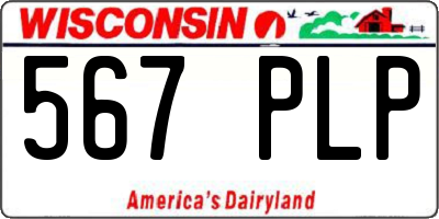 WI license plate 567PLP