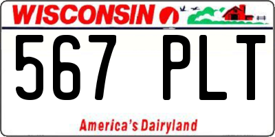 WI license plate 567PLT