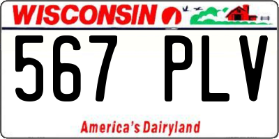 WI license plate 567PLV