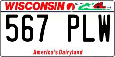 WI license plate 567PLW