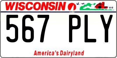WI license plate 567PLY