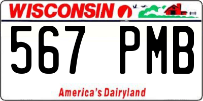 WI license plate 567PMB