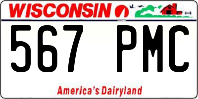 WI license plate 567PMC