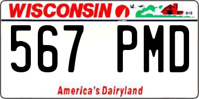 WI license plate 567PMD
