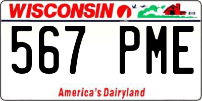 WI license plate 567PME