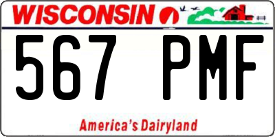 WI license plate 567PMF