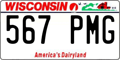 WI license plate 567PMG
