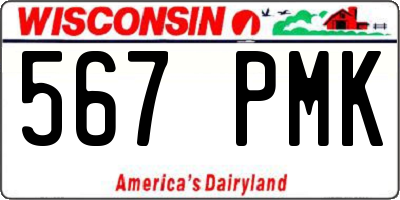 WI license plate 567PMK