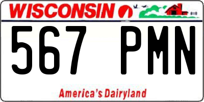 WI license plate 567PMN
