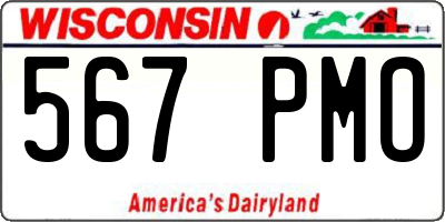 WI license plate 567PMO