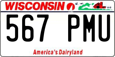 WI license plate 567PMU
