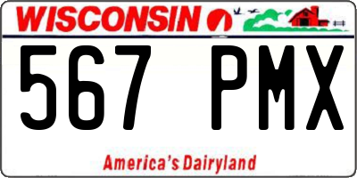 WI license plate 567PMX