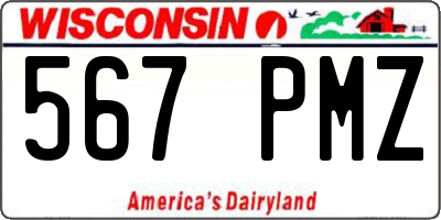 WI license plate 567PMZ