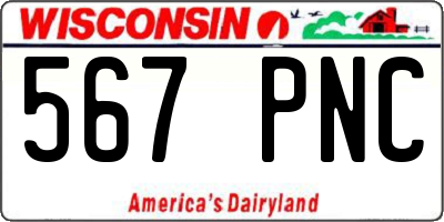WI license plate 567PNC