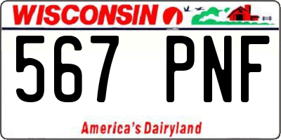 WI license plate 567PNF