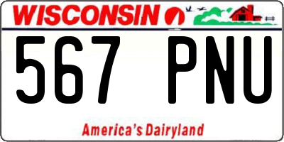 WI license plate 567PNU