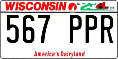 WI license plate 567PPR
