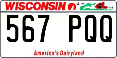 WI license plate 567PQQ