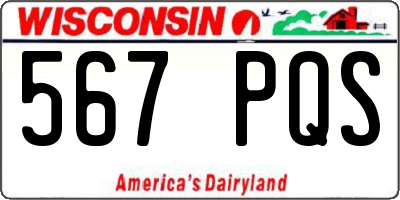 WI license plate 567PQS