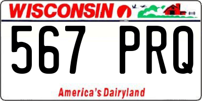 WI license plate 567PRQ