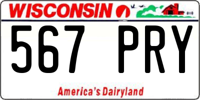 WI license plate 567PRY