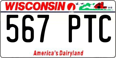 WI license plate 567PTC