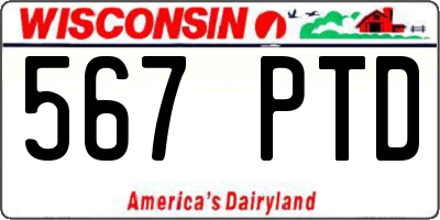 WI license plate 567PTD