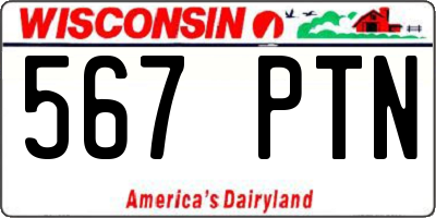 WI license plate 567PTN