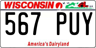 WI license plate 567PUY