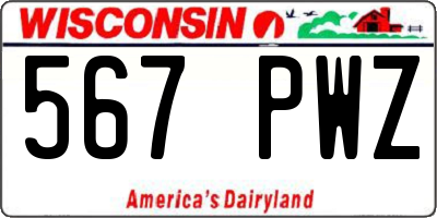 WI license plate 567PWZ