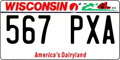 WI license plate 567PXA