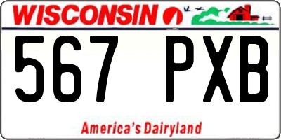 WI license plate 567PXB