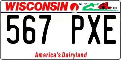 WI license plate 567PXE